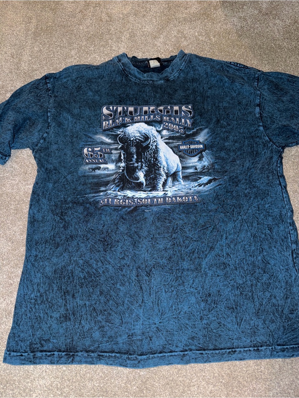 Harley-Davidson Blue Wash Sturgis Buffalo Graphic Tee